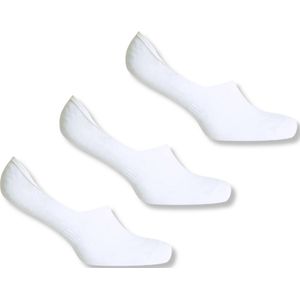 Norfolk Footies - 35-38 - Onzichtbare Sokken - 3 Paar - Extra Grip met Siliconen op de Hak - Katoen No Show Sokken Heren Dames - Tokyo - Wit