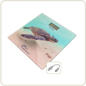 Duurzame Personenweegschaal zonder Batterij - Oplaadbaar en Repareerbaar, Tot 180 kg, Groene Schildpad Design