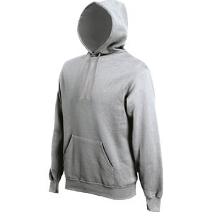 Kariban Heren Zware Contrasterende Hooded Sweatshirt / Hoodie (Oxford Grijs)