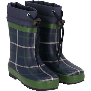 Donkerblauw geruite kinder regenlaars Blizzard van XQ Footwear 27/28