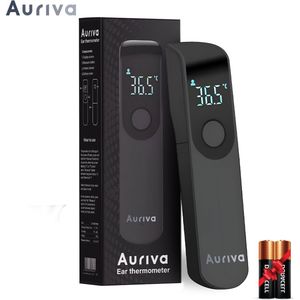 Auriva® Professionele thermometer - Koortsthermometer - thermometer voor Volwassenen en Kinderen - Incl. Batterijen + Tas - Zwart
