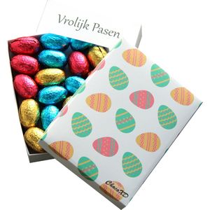 Paaseitjes - Easter gift - Paas chocoladecadeau - Fairtrade Chocolade - Brievenbuspakket - Puur, Melk en Wit