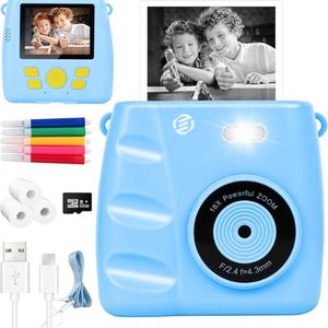 Equivera Kindercamera met Foto Printer - Kindercamera - Printcamera - Digitale Camera Kinderen - Speelgoed Camera
