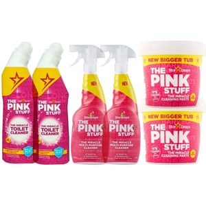 The Pink Stuff set 6 dlg- 2x Spray 750 ml - 2x Toiletreinoger 750 ml- 2x Miracle Paste 850 gram