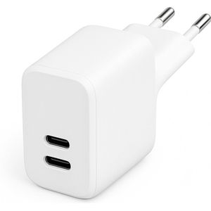 Gmedia - Dual USB-C Port 35W Power Adapter - Gelijktijdig Opladen van Twee Telefoons - Efficiënt en Krachtig - geschikt voor Macbook Air-iPhone-iPad