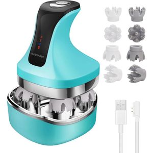 Draadloos Elektrisch Hoofdmassageapparaat met 4 Kneedkoppen - Waterdichte Massage voor Hoofd en Lichaam