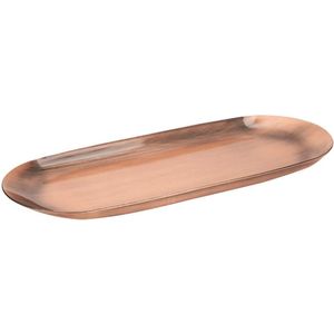 Roestvrijstalen opberglade - Plaat Aromatherapie - Kaars Gereedschap - Ovale lade Organisator - Theeblad Fruitschaal 23 x 9,5 cm/9,1 x 3,7 inch - Retro rood koper - Keukenaccessoires - Decoratieve opbergoplossing
