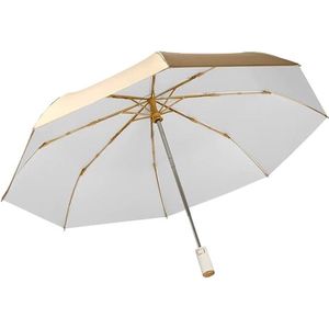 Paraplu, zakparaplu, diameter 100 cm, met automatische sluiting, ergonomische handgreep, gouden coating tegen vochtschade, uv-bescherming, voor heren/dames/meisjes