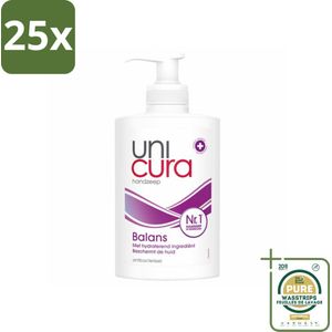 25 x Unicura Vloeibare Handzeep Anti Bacterieel Balans 250 ml - Grootverpakking - Handzeep - Antibacterieel - Handen Reinigen - Huid Verzorgen - Schone Handen