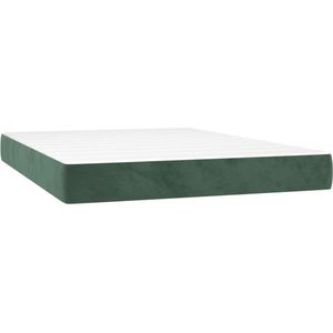 vidaXL - Pocketveringmatras - 140x210x20 - cm - fluweel - donkergroen