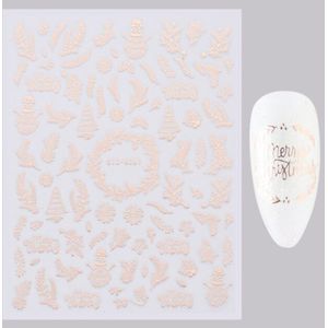 Cabantis Nagelstickers - Nail art stickers - Nagels - Nagelstickers velletjes - Stickers nagelstudio - Nagelstickers Kerst - Kerst Decoratie - 1 vel - Roze Goud