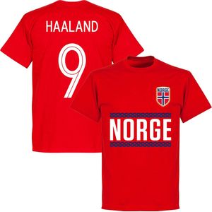 Noorwegen Haaland 9 Team T-Shirt - Rood - Kinderen - 116