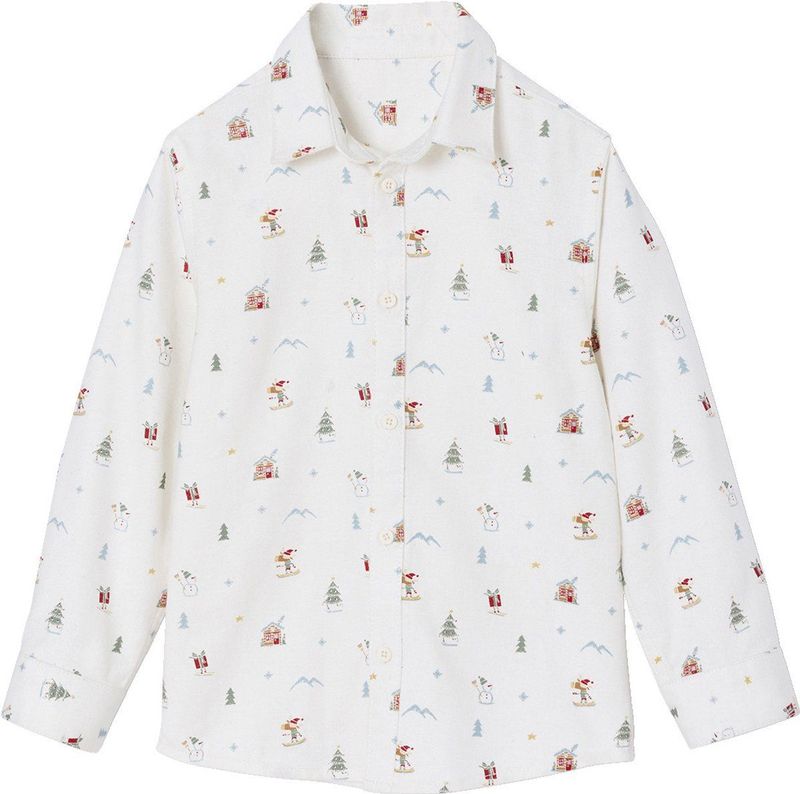 Vertbaudet Hemd in bedrukte flanel, kerstcapsule