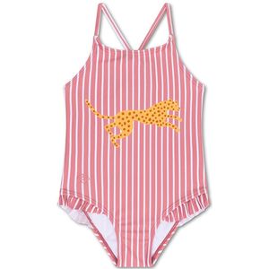 Swim Essentials | Rood/Wit Gestreept gestreept Meisjes UV Badpak - Maat 74/80