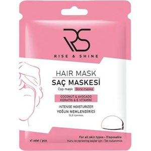 Rise and Shine Hair Mask Cap Mask - Intensieve Haarverzorging voor Droog en Beschadigd Haar, Cap Masker met Kokosolie, Avocado, Keratine & Vitamine E, Bone Maske - 1 stuk (wegwerp) Dilat Polat