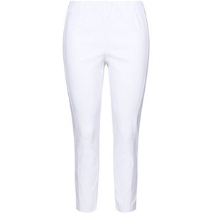 MIAMODA - Dames - Bengaline broek elastische Slim Fit metallic print - Sneeuwwit - Maat 42