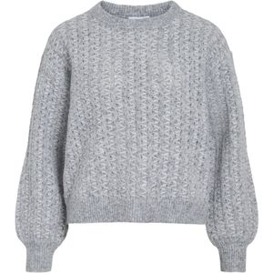 Vila - Viryleigh - Trui - Grijs - O-neck - Langsleeve - Dessin