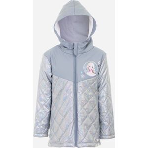 Disney Frozen - Winterjas - Elsa - Zilver/Lichtblauw - Iriserende stof - Gevoerd met coral fleece - Waterafstotend / Winddicht - Maat 110/116 - 114 cm - 6 jaar