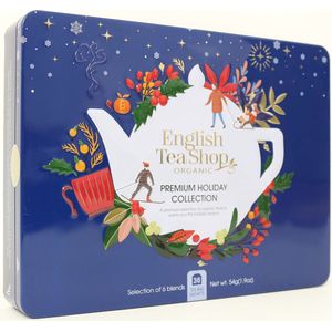 English Tea Shop - Premium Thee Collectie - Geschenkblik blauw - Assortiment thee - Biologisch - 36 theezakjes