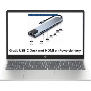 HP 15,6"" - IPS FHD - Intel Ultra 5 120U - 16GB RAM - 512GB SSD M.2 - Windows 11 Pro - Gratis USB-C dock - 2 jaar garantie