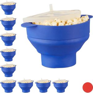 Relaxdays 10x popcorn maker silicone - magnetron - popcorn popper - vouwbaar - zonder olie