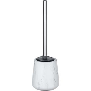 WC-garnituur Adrada keramiek - wc-borstelhouder met siliconen borstel 12 x 39 x 12 cm wit toilet brush with holder