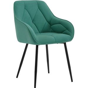 Rootz Velvet Eetkamerstoel - Elegante stoel - Comfortabel zitcomfort - Luxe fluweel, ergonomische ondersteuning, robuust metalen frame - 56 cm x 83,5 cm x 53 cm
