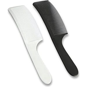 2 Kammen set - Gebogen Texturiseer Kam - Gebogen kam voor barbiers - 2 stuks - Twee kammen - Haarstylingtool - Zwart & Wit