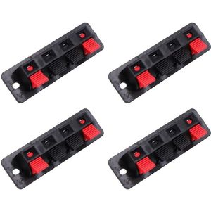 Allecto plus - 4 stuks luidsprekerklemmen met veerklemmen voor luidsprekerdraadconnectoren - Handig in gebruik