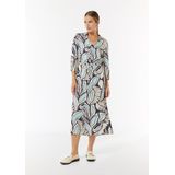 comma - Midi-overhemdjurk - Viscose - Met V-hals en 3/4 mouwen