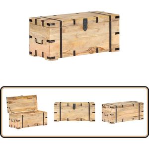 vidaXL Opbergkist - Massief Mangohout - 90x40x40 cm Opbergkist - Mangohout - Kast - Vintage - Rustic