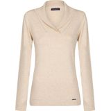 Felix Hardy - Sjaalkraag Trui - Beige - 100% Katoen - Dames