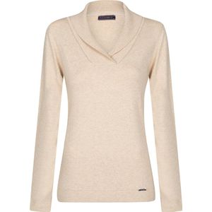 Felix Hardy - Sjaalkraag Trui - Beige - 100% Katoen - Dames