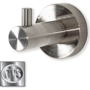 HakuShop Wandkapstoks-sZilver RVSs-sPraktischs-sKeuken of badkamer haaks-s5x7x5