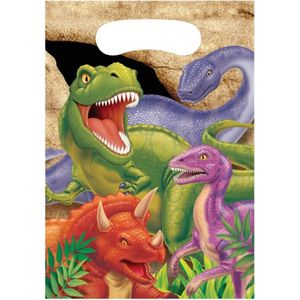 40x stuks Dinosaurus thema uitdeelzakjes/feestzakjes/traktaties - Kinderfeestje/kinder verjaardag Dino