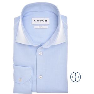 Overhemd - Lichtblauw - Katoen/Polyester/Elastan - Modern Fit - Lange Mouw