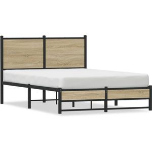 vidaXL - Bedframe - zonder - matras - metaal - sonoma - eikenkleurig - 120x190 - cm