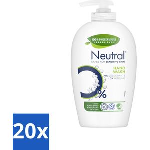 20 x Neutral Vloeibare Handzeep 250 ml - Gevoelige Huid - 0% Parfum - 0% Kleurstof - Vloeibare Handzeep - Mild Reinigen