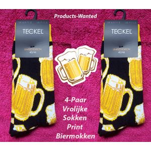 Teckel - Vrolijke Sokken - Biermokken Print - 4-Paar - Katoen
