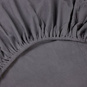 Kayori Showa Topper Hoeslaken Flanel - 80-90x200cm - Rondom Elastiek - Heerlijk Warm - Antracite