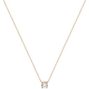 YO&NO - Ketting - Rosegoud - Anker -  Zirkonia -  0,8 mm -  40 - 42 - 44 cm - Sieraden vrouw - 14k - 585 goud