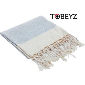 Tobeyz Handdoek Beige 100% Katoen | 50x 100 cm |Hamamdoek  - Spahanddoek - Saunadoek - Licht bruin