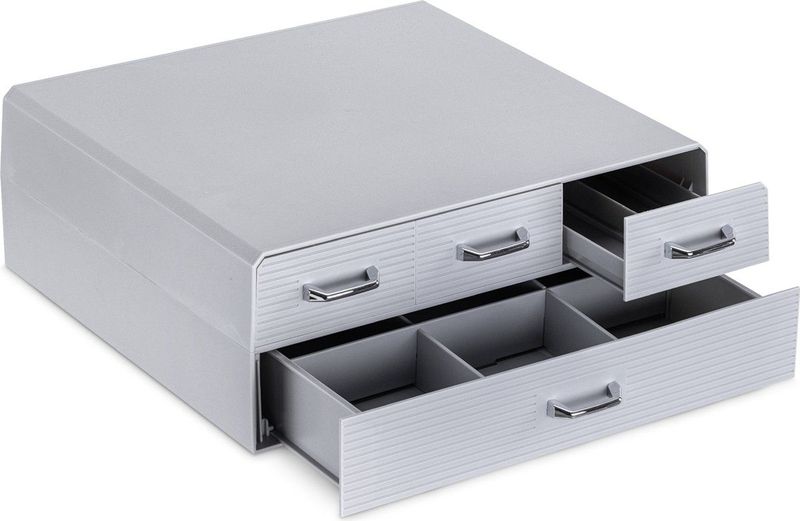 Navaris - Capsulehouder - Grijs - Met 4 Lades - Compatibel met Nespresso en Meer Merken