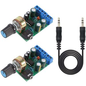 2PACK Audio Versterker Module DC 1.8-12V 2.0 Kanaals Stereo AMP Board met 3.5mm Jack Kabel