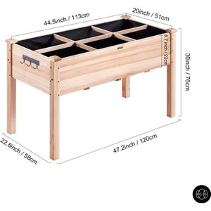 Boze® Moestuinbak Op Poten - Kruidenbak Op Poten - Kruidenbak Buiten - Hout/100kg Draagvermogen
