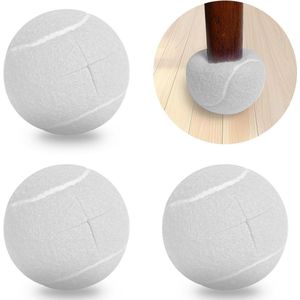 Tennis Kruisopening - Tafel- en Stoelpoot Hoezen - Wit - 4-pack - Antislip Voethoezen voor Meubelpoten en Vloerbescherming