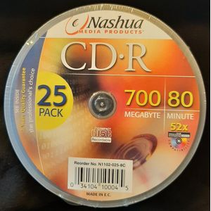 Nashua 25-pack CD-R, cakebox 80min./700MB, 52x