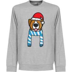 Christmas Dog Scarf Supporter Kersttrui - Lichtblauw/Wit - XXL
