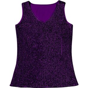 Bovista Topje Dames - Kleding - Shirt - Blouse - Kort - Volwassen - Donkerpaars - Maat S