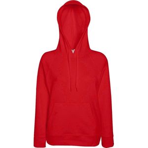 Fruit Of The Loom Dames Getailleerd Lichtgewicht Hoodie Dames met Capuchon  (240 GSM) (Rood)